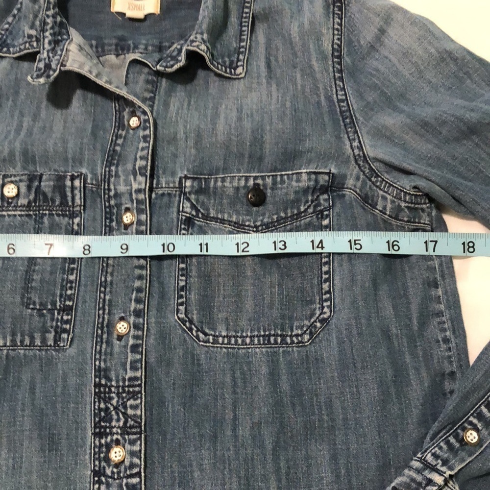 Madewell denim chambray button up long sleeve size XS office wear feminine - Picture 3 of 7